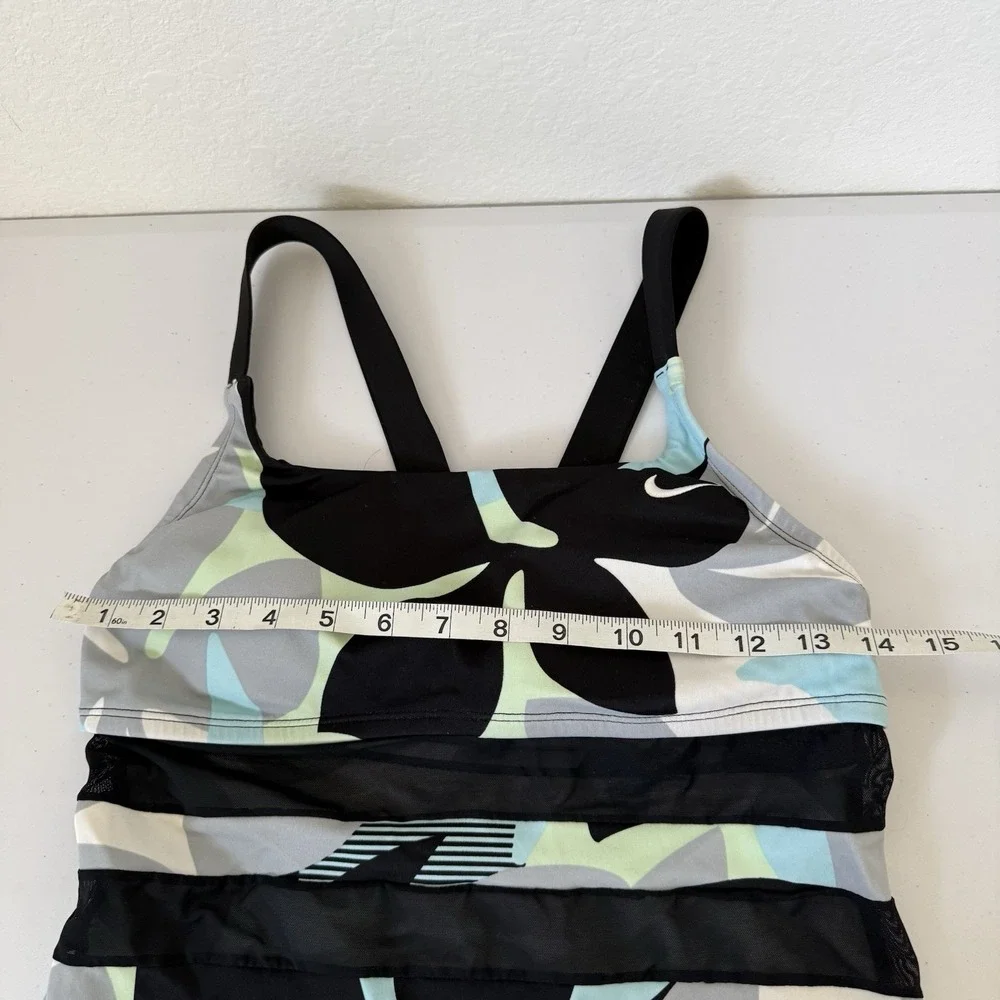 NIKE Women's Mesh Floral Print V-Back Tankini Set Medium NESSF366-001